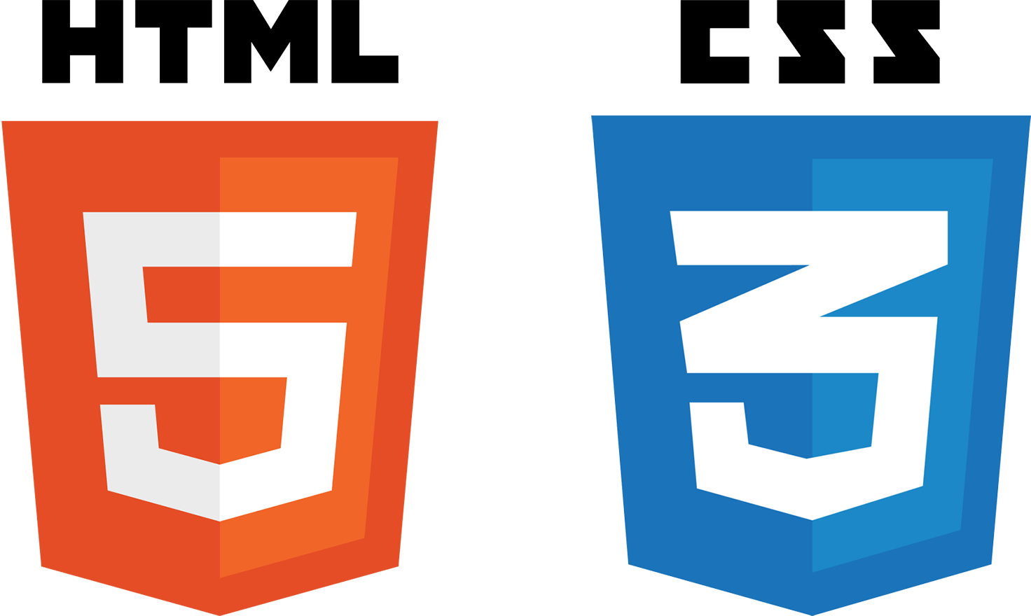 Les logos de HTML5 et CSS3 avec une largeur de 200 pixels